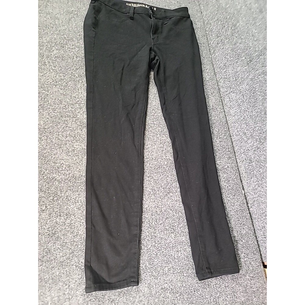 American Eagle Jeans Women Size 6  Denim Stretch Skinny Jeggings Black
